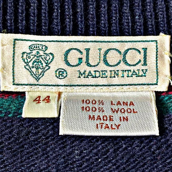 Authentic Vintage Gucci Wool Web Horse Logo Sweater - Picture 9 of 10